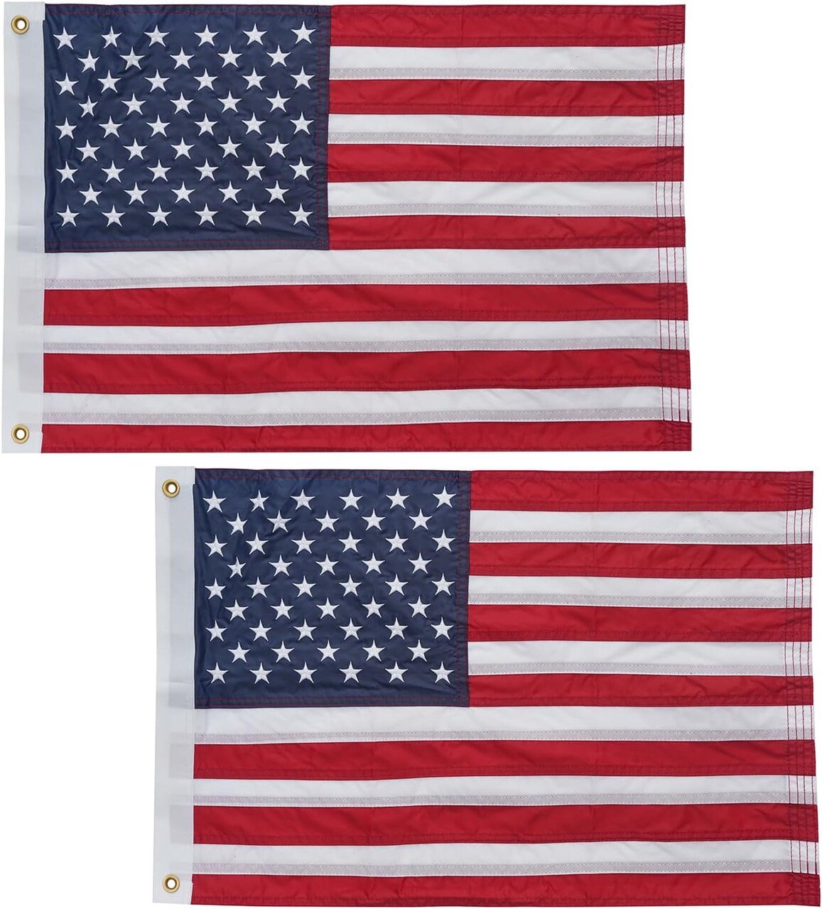 American Flag for Outside 12x18 ft, Embroidered Stars, Sewn Stripes, Brass Grommets Outdoor USA Flag Super Tough Tearproof Spun Polyester US Flag, Giant High Wind United States Flags